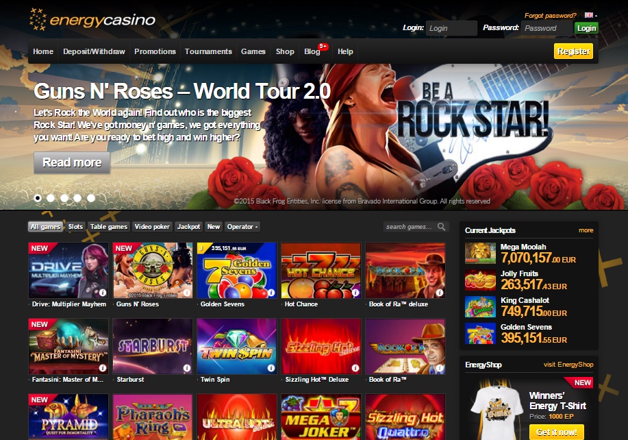 energy casino games and slots netent