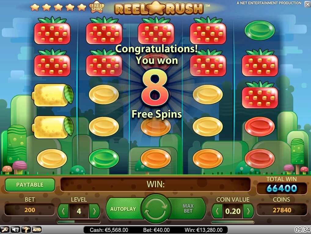 reel rush slot screen shot